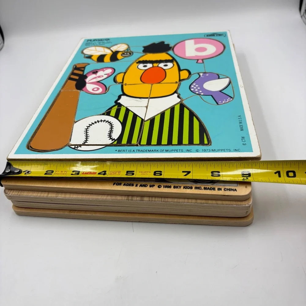 Sky Kids Playskool Wood Puzzle Lot Kids OS Multicolor Good Vintage Educational